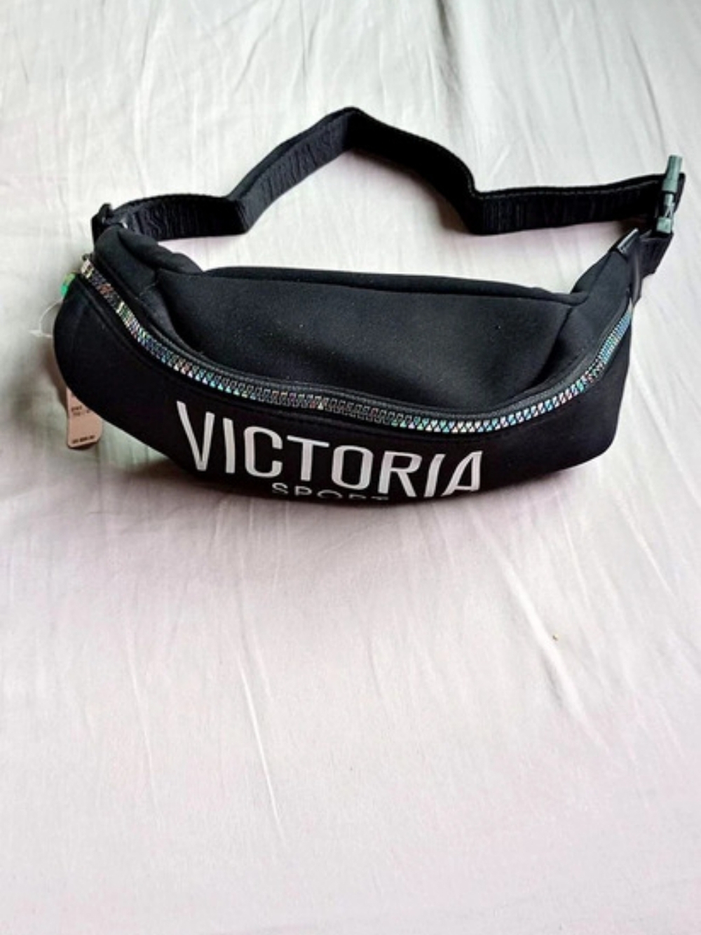 Victoria's Secret Victoria Sport Holographic Zipper Belt Bag Black